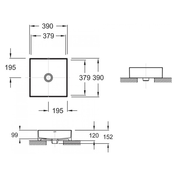 Раковина-чаша  Jacob Delafon Delta Pure 39 см, накладная, белый (E90011-0)