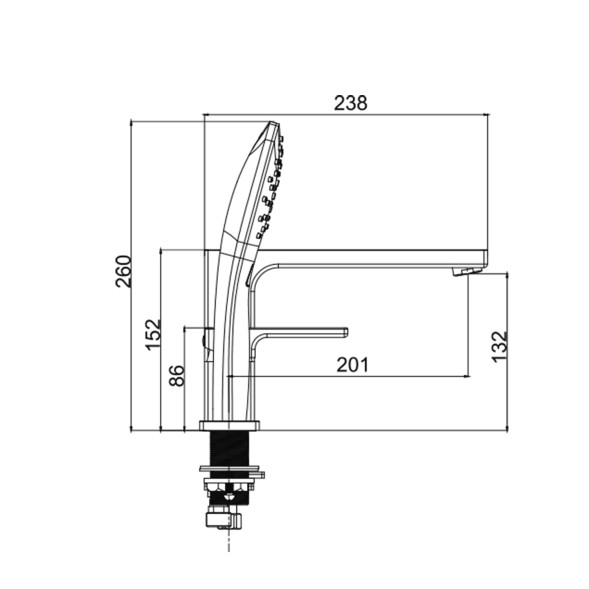 Смеситель для акриловой ванны 35к G1117-6 GAPPO (3 отв.) ЧЕРНЫЙ - G1117-6 