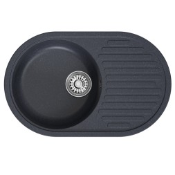 Мойка ML-GM16 КОМФОРТ овальная с крылом, антрацит (343), 730*460*180мм - 00-00009370 