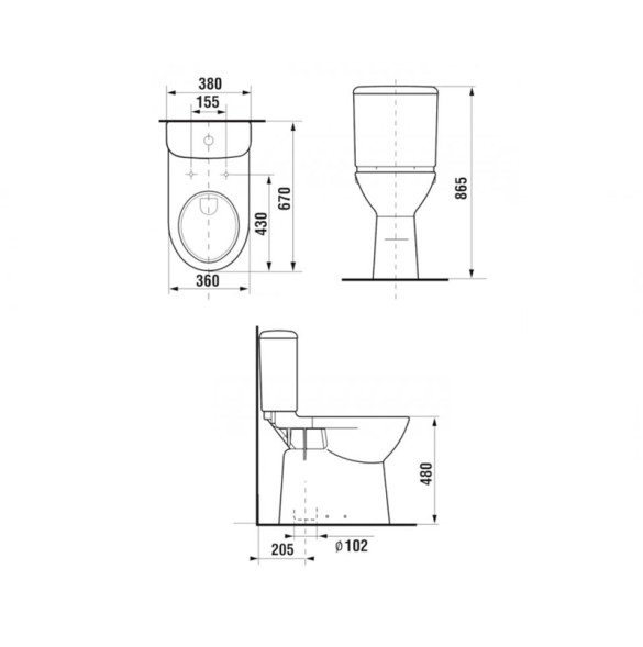 Бачок Roca Access, с нижним подводом воды, двойной смыв