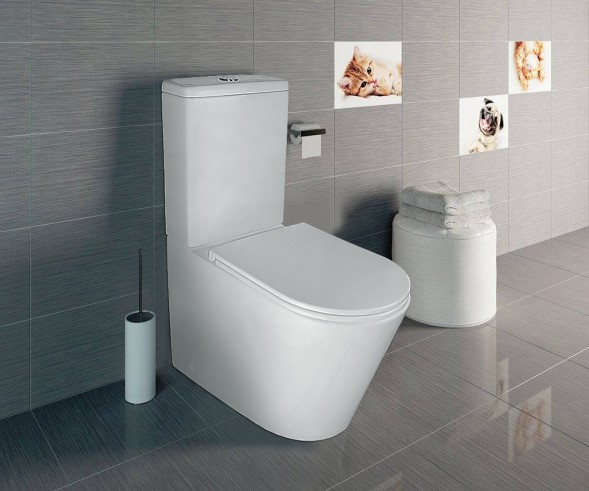 Унитаз-компакт Azario Maro 670x380x850 напольный, безободковый, с бачком и сиденьем микролифт (AZ-2125A-R)