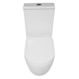 Унитаз напольный Azario Blanco безободковый, в комплекте с бачком и сиденьем микролифт, дюропласт 820*630*360 (AZ-T003B-R)