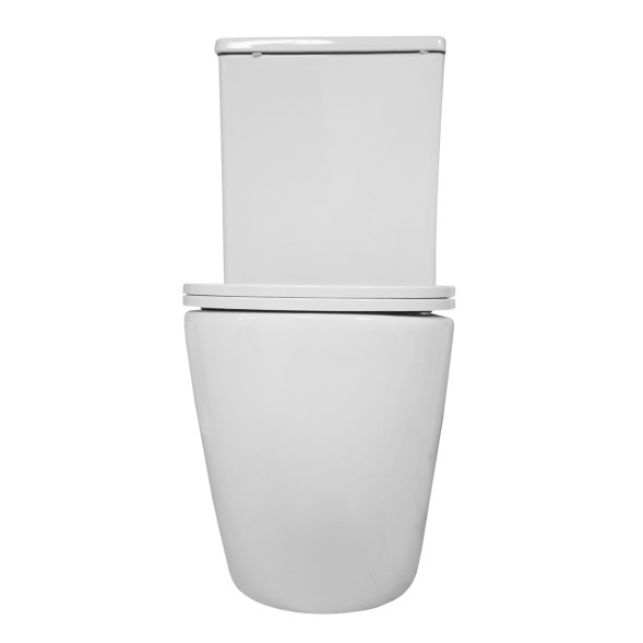 Унитаз напольный Azario Blanco безободковый, в комплекте с бачком и сиденьем микролифт, дюропласт 820*630*360 (AZ-T003B-R)