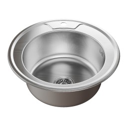 Мойка круг d 51 (0,8) вып 3 1/2 MIXLINE (глуб чаши 18см) с сифоном  ДЕКОР - 532307 