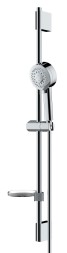 Душевой гарнитур Bossini KIRA: ручной душ 3 режима, душевая штанга, мыльница, шланг Cromolux 200 см, хром (DE6023N.030)