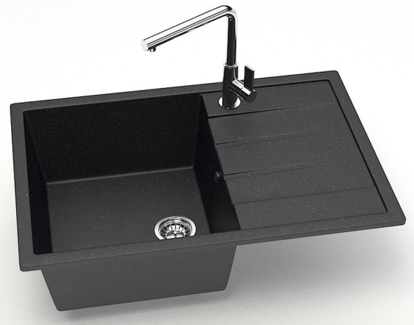 Кухонная мойка AZARIO Vision 750x505x218 искусственный мрамор, цвет черный (CS00078339)