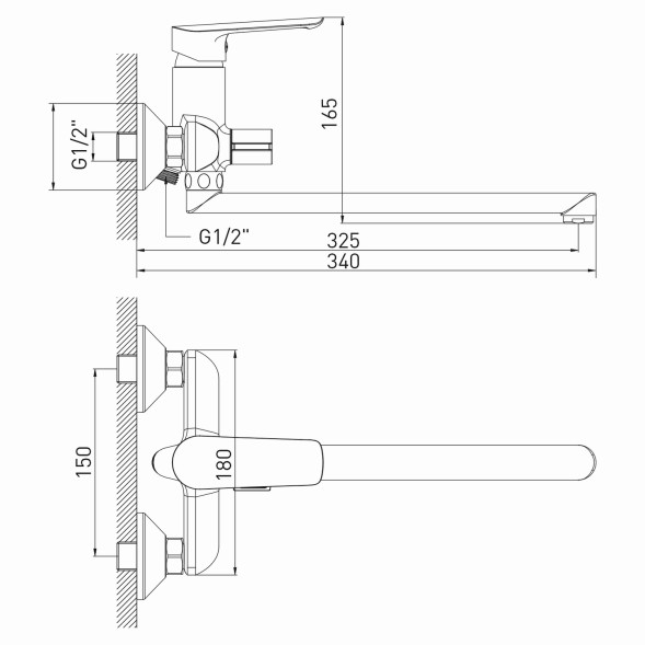 Смеситель для ванны и раковины 35k MIXLINE ML29-02 &amp;quot;Comfort&amp;quot; - ML29-02 