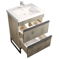 Тумба д/ванной &amp;quot;Окленд -60&amp;quot; Дуб Мелфорд под раковину Грэйс- 60 (DREJA) ЛОФТ (ПВХ) - 551717 