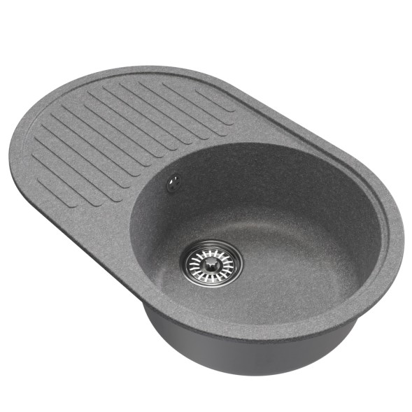 Мойка ML-GM16 КОМФОРТ овальная с крылом, графит (342), 730*460*180мм - 00-00009369 