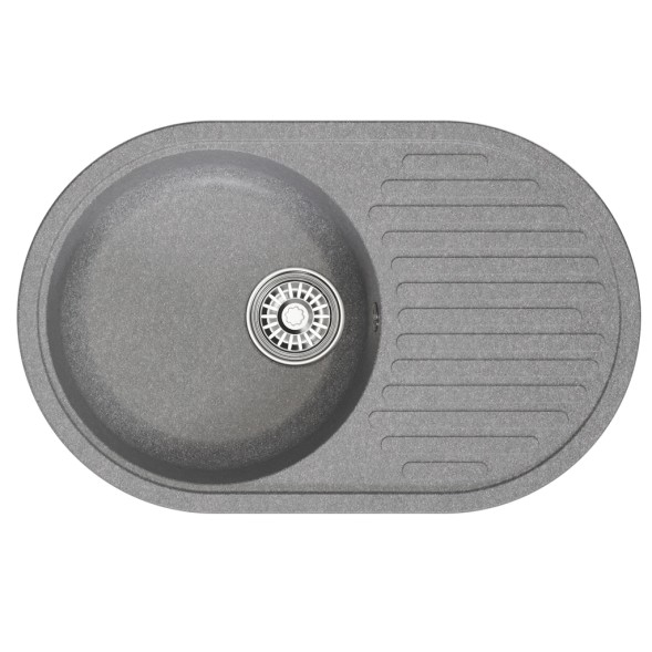 Мойка ML-GM16 КОМФОРТ овальная с крылом, графит (342), 730*460*180мм - 00-00009369 