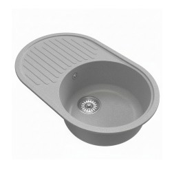 Мойка МЛ-ГМ16 (ML-GM16) КОМФОРТ овальная с крылом, графит (342), 730*460*180мм - 00-00009369 