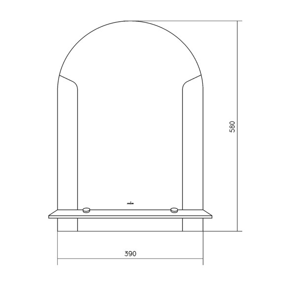 Зеркало MIXLINE &amp;quot;Муза&amp;quot; 390*580 (ШВ) с полкой (К) - В429 
