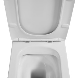 Унитаз напольный Azario Indor безободковый, в комплекте с бачком и сиденьем микролифт, дюропласт 820*630*360 (AZ-T004B-R)