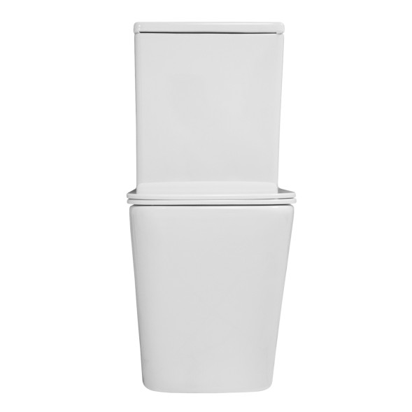 Унитаз напольный Azario Indor безободковый, в комплекте с бачком и сиденьем микролифт, дюропласт 820*630*360 (AZ-T004B-R)