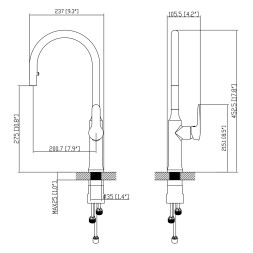 Смеситель для кухни Azario, выдвижной излив, керамический картридж, хром (AZ-HU245913)