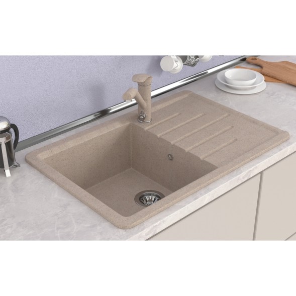 Мойка ML-GMS07 СТАНДАРТ с крылом, песочный (302), 750*495*190мм - 00-00002328 