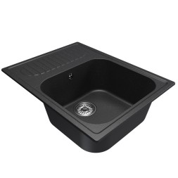 Мойка ML-GM18 КОМФОРТ с крылом, ультра-черная (344), 640*490*190мм - 00-00009395