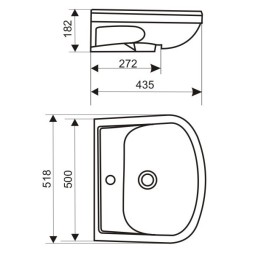 Раковина накладная "Альфана-52" зеленая (ОК) - реал-ия с мебелью!!!