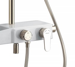 Душевая система  AZARIO с поворотным изливом, керамический картридж, белый/золото (AZ-801-1)
