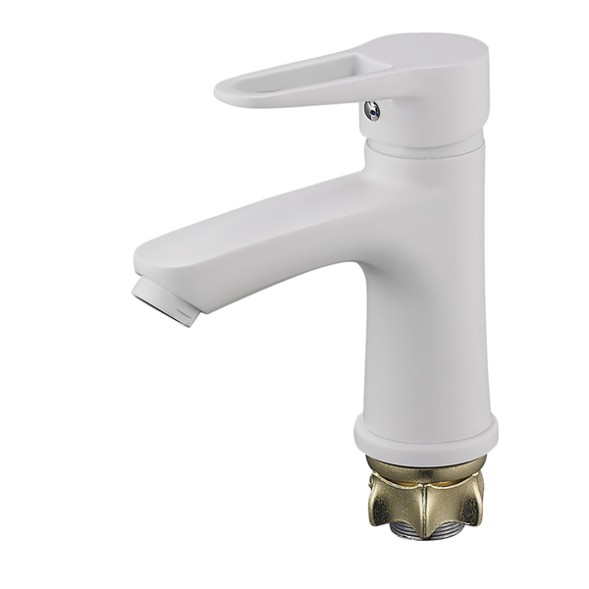 Смеситель для раковины 35к Glauf NUD1-A045YW п/гайку, БЕЛЫЙ - NUD1-A045YW 