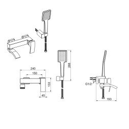 Смеситель для ванны 35к G3207 GAPPO ХРОМ - G3207