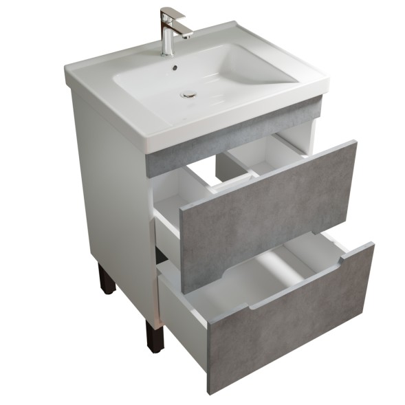 Тумба д/ванной &amp;quot;Честер -60&amp;quot; Бетон под раковину Грэйс- 60 (DREJA) (ПВХ) - 551731 