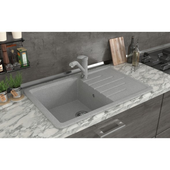 Мойка ML-GMS07 СТАНДАРТ с крылом, светло-серый (310), 750*495*190мм - 00-00002424 