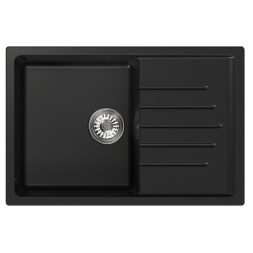 Мойка ML-GM19 КОМФОРТ с крылом, ультра-черная (344),  750*500*200мм - 00-00009406 
