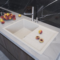 Мойка ML-GM19 КОМФОРТ с крылом, ультра-белая (341), 750*500*200мм - 00-00009403 