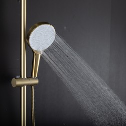Душевая система 35к G2499-33 GAPPO нерж. сталь, лейка "Тропический душ", ЗОЛОТО сатин - G2499-33