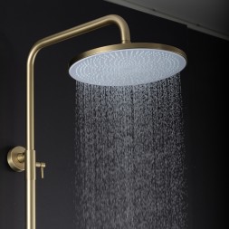 Душевая система 35к G2499-33 GAPPO нерж. сталь, лейка "Тропический душ", ЗОЛОТО сатин - G2499-33