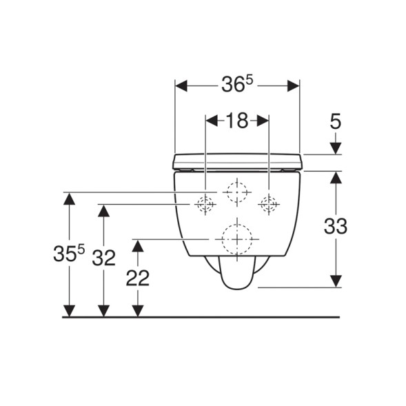 Унитаз подвесной Geberit ICON T54 безободковый, с тонким, быстрорсъемным сиденьем микролифт (500.784.01.1)