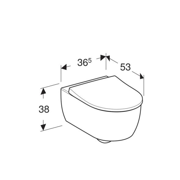 Унитаз подвесной Geberit ICON T54 безободковый, с тонким, быстрорсъемным сиденьем микролифт (500.784.01.1)