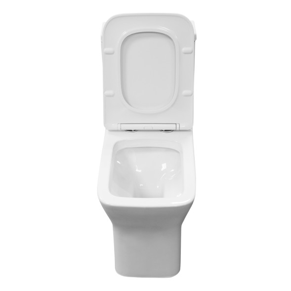 Унитаз напольный Azario Vero безободковый моноблок Горизонтальный слив, сиденье дюропласт микролифт 675x370x785 (AZ-8608)