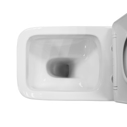 Унитаз напольный Azario Vero безободковый моноблок Горизонтальный слив, сиденье дюропласт микролифт 675x370x785 (AZ-8608)