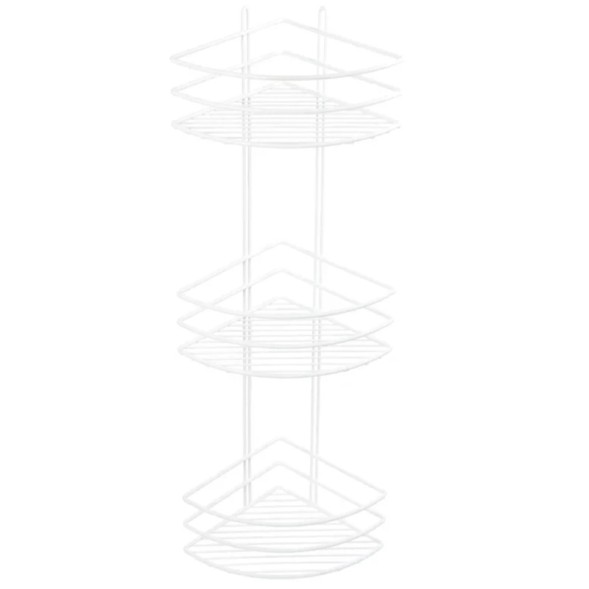 Полка корзина Fixsen трехэтажная, угловая, белая (FX-710W-3)