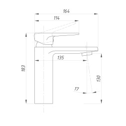 Смеситель для раковины 35к ПРОФСАН ПСМ-400-5 "400" литой, п/шпильку, ХРОМ - PSM-400-5