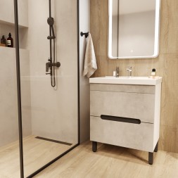 Тумба д/ванной &amp;quot;Честер -70&amp;quot; Бетон под раковину Грэйс- 70 (DREJA) (ПВХ) - 551732 