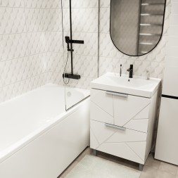 Тумба д/ванной "Гранд-60" под раковину Fest-60 (Sanita Lux) (ПВХ) - 553025