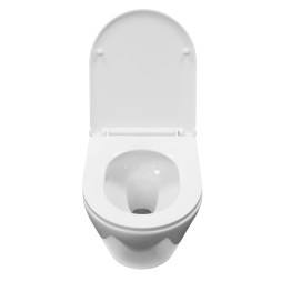 Унитаз подвесной Azario NOVE (Tornado) безободковый, P-образной формы, Горизонтальный слив, сиденье дюропласт микролифт 530x365x360 (AZ-9312T)