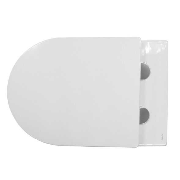 Унитаз подвесной Azario NOVE (Tornado) безободковый, P-образной формы, Горизонтальный слив, сиденье дюропласт микролифт 530x365x360 (AZ-9312T)