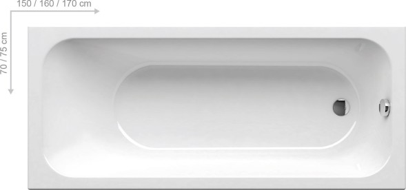 Ванна акриловая Ravak CHROME SLIM 150х70 пристенная, белый (C721300000)