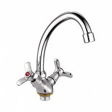 Смеситель для кухни 1/2 кер L4112-2 Ledeme 3-х лепес на гайке, силумин - L4112-2 