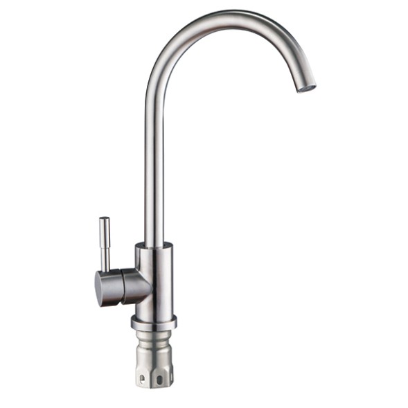 Смеситель для кухни 35к Glauf ZAP4-A090 НЕРЖ высокий излив, бок. ручка, п/гайку - ZAP4-A090 