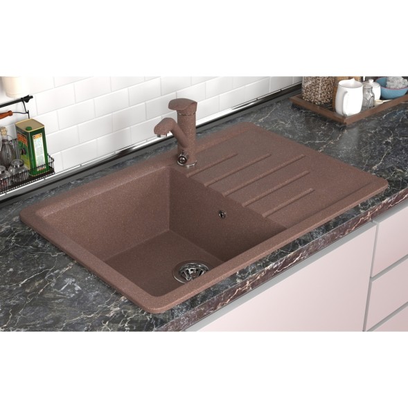 Мойка ML-GMS07 СТАНДАРТ с крылом, терракот (307), 750*495*190мм - 00-00002594 