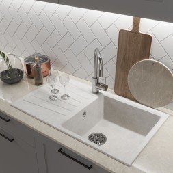 Мойка ML-GM20 КОМФОРТ с крылом, ультра-белая (341), 830*480*190мм - 00-00009416