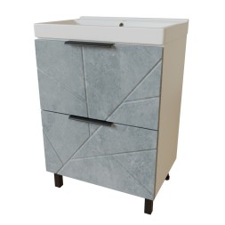 Тумба д/ванной "Гранд-60" Бетон под раковину Fest-60 (Sanita Lux) (ПВХ) - 553026