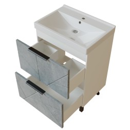 Тумба д/ванной "Гранд-60" Бетон под раковину Fest-60 (Sanita Lux) (ПВХ) - 553026