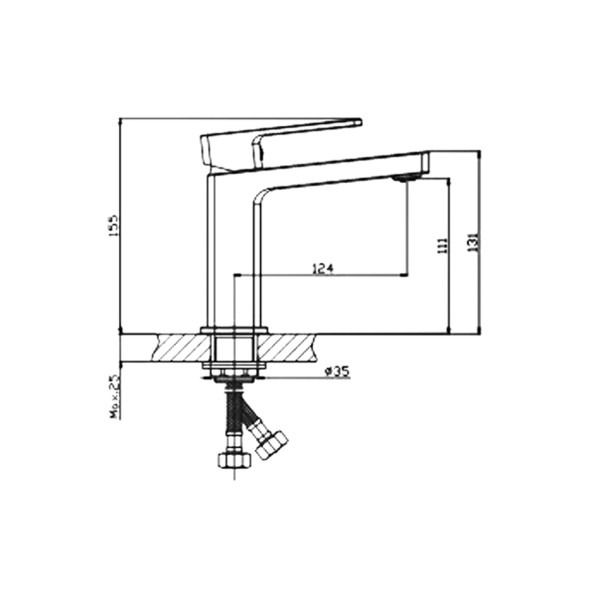 Смеситель для раковины 35к HB10615 HAIBA с/отв п/гайку - HB10615 