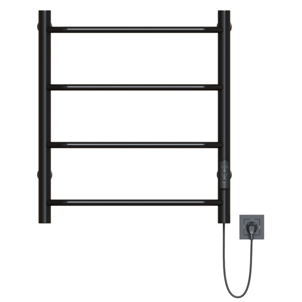 Полотенцесушитель MIXLINE MIRA  60х50 (таймер, 201 Вт, 4 перекладины) электрический ЧЕРНЫЙ - ML-556344 